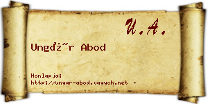 Ungár Abod névjegykártya
